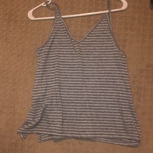 White and grey striped tank top